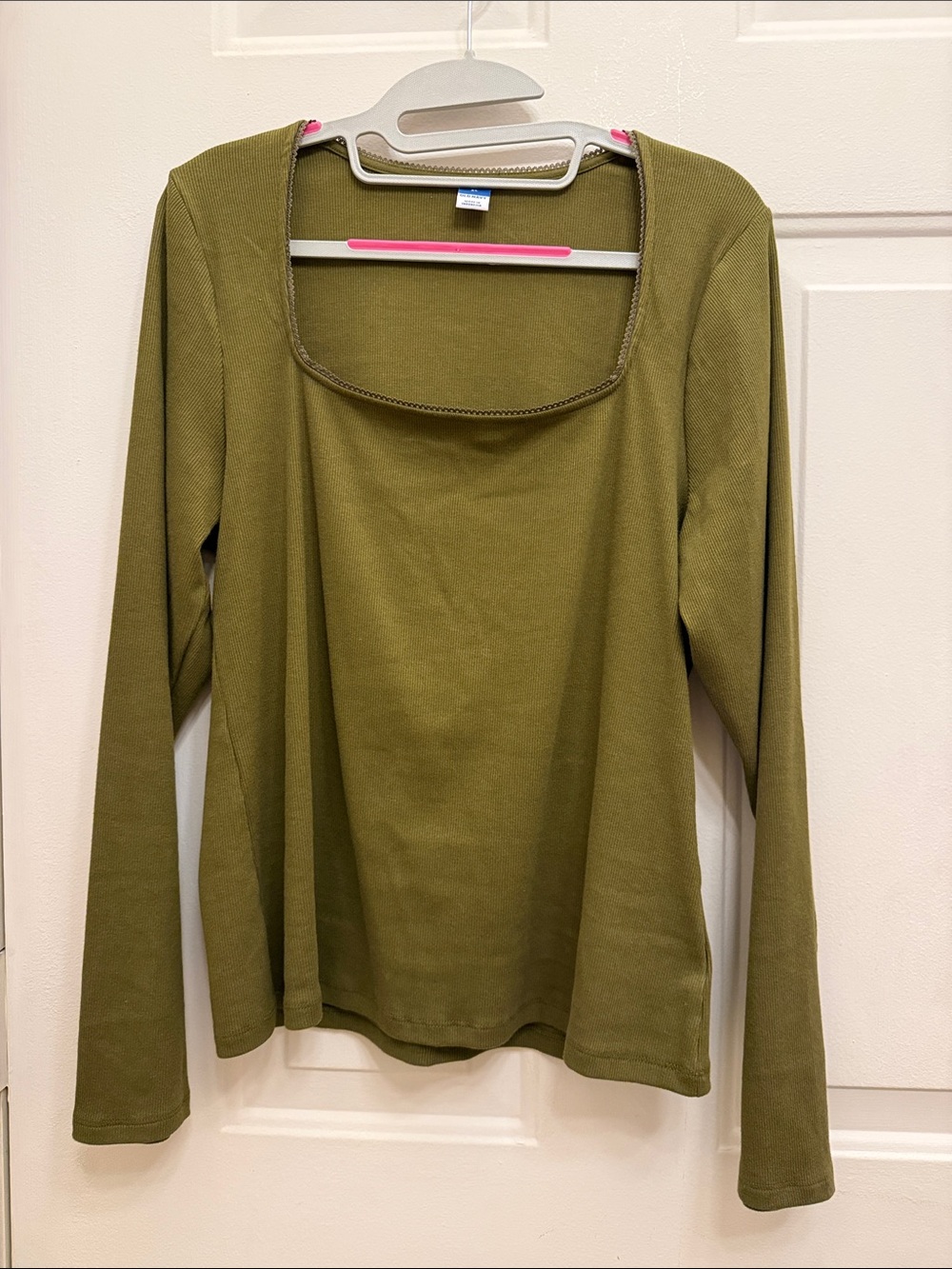 Old Navy Olive Square-Neck Long Sleeve Top